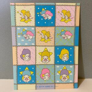 Vintage Sanrio 1976 Little Twin Stars Squares Stickers